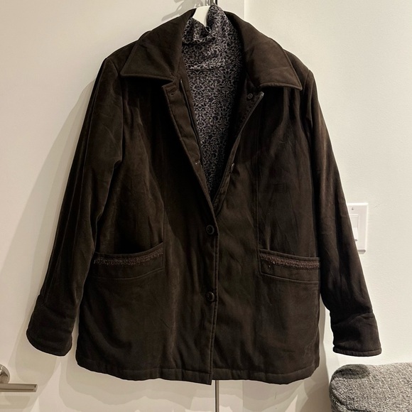 Vintage Tradition Corduroy‎ Faux Suede Chocolate Jacket Coat Large - Picture 11 of 12